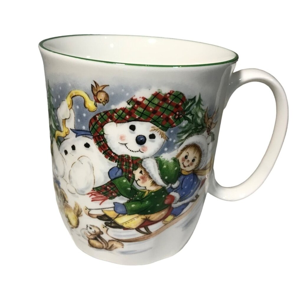 Springfield Christmas Mug Fine Bone China Festive Snowman Children England